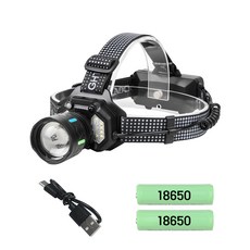 Eyimtech LED 충전식 모션 센서 헤드랜턴 등산랜턴 옥외조명 낚시 캠핑 USB충전케이블, 1개, 블랙