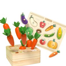 고려베이비 도형끼우기 크기분별 당근뽑기 돌 두돌 아기장난감 원목 유아 교구, 당근뽑기+신상야채, 1개