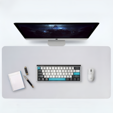 가온루트 프리미엄 논슬립 대형 마우스 장패드 데스크 패드 매트, 라이트그레이