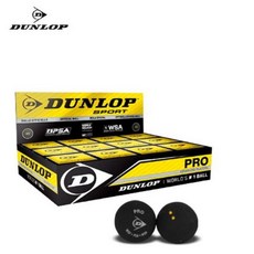 던롭 PRO 스쿼시볼 프로 시합구 블랙 12개입, 12세트