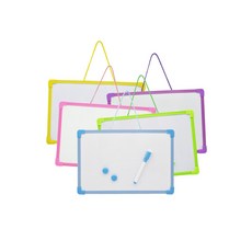 [훈민] 골든벨 화이트보드 A4 사이즈 약20x30cm 색상랜덤 (1개) 마카펜포함 양면 미니보드