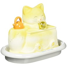 Kawaii Zakka 카와이잣카 아니멀 캣 에코 가습기 탁상용 도자기 기화식 옐로우 SAN212