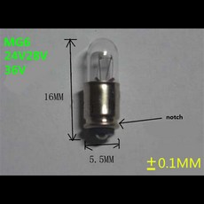 GEEKI 전구 조명 램프 미니어처 버튼 캡 직경 5.5mm 그루브 MG6 28V 24V 36V 10 개, [01] 36V