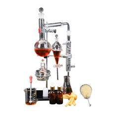 유리 증류기 알코올증류 실험세트 과학 화학 실험 플라스크, (500ML)전체 유리 증류 장치, 상세 페이지 참고