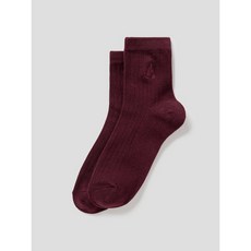 매장정품 빈폴 BEANPOLE ACCESSORY 여성 솔리드 중목 양말 - 와인 250136