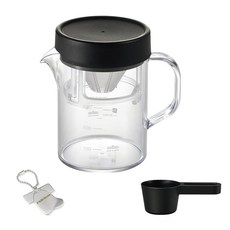 J-kitchens 400ml 완화 아웃도어 커피 드리퍼 첨부 서버 컴팩트 블랙 일본제