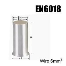 EN 구리 전선 비절연 베어 슬리브 관형 크림프 커넥터 튜브 코드 페룰 케이블 러그 압착 단자, 01 100Pieces EN6018, 01 Copper, 1개