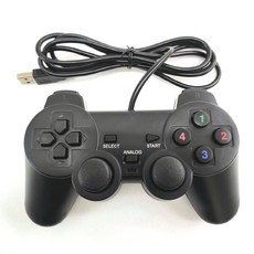 PC 電腦遊戲 USB 介面 遊戲手把，單打單振動，PS2外型，隨插即用，支援Win11系統，經典重現, 1個