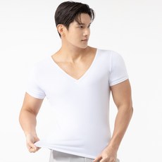 디바라 +3CM 남자 어깨뽕 보정속옷 티셔츠 런닝 브이넥 핏체인저