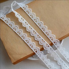 5 미터 화이트 폴리 에스터 레이스 리본 DIY 수 놓은 그물 트림 패브릭 바느질 장식 1.5cm, 단일옵션, 한개옵션0