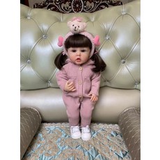 NPK正品仿真娃娃重生娃娃嬰兒軟膠公主女孩玩具55cm可洗澡 兒童節, 1個, 糖糖   *55CM頭髮假髮套的31