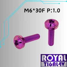 ROYAL M6*30F P:1.0 飛碟頭螺絲 64鈦, 皇家紫, 1個