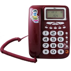 羅蜜歐 來電顯示有線電話，大型按鍵，免持聽筒，音量可調，日期時間顯示, TC-358RS