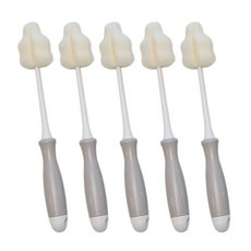 아모애 롱핸들 젖꼭지솔 5P 80PPI 수입산 스펀지 유아 위생용품, 라일락 그레이, 1개