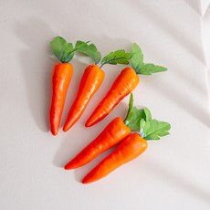 [데코봉봉] 가벼운 당근 모형 5개 인조 모조 가짜 채소 모형 인테리어장식