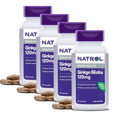 나트롤 징코 빌로바 120mg Natrol Ginkgo Biloba, 4개, 60정