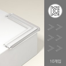 아트위브 도톰한 소프트 충돌방지 코너 가드 투명 모서리 보호대, 납짝 L형 (대), 10개