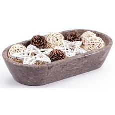 Radicaln 대리석 반죽 그릇 25.4cm(10인치) 화이트 핸드메이드 키 볼 식탁 장식용 이상적인 장식용 그릇 입구 장식 및 농가 장식_178075, Oceanic
