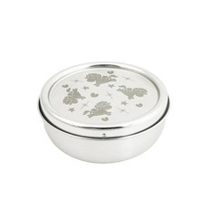 【台灣製造 KOM】兒童餐碗 316不鏽鋼 隔熱碗 幼稚園適用 安全耐用, 獨角獸, 1個, 【不銹鋼碗蓋】