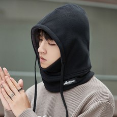 桃園出貨 保暖帽子冬季頭巾圍脖男女騎行加厚冬天電動車防寒騎車麵罩防風帽 保暖帽子 圍巾一體帽 騎電動車麵罩 防風套頭帽, 黑色1ge【帽子面罩二合一 】騎行臉不冷, 1個