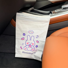 클린쏙 60매 붙이는 차량용 쓰레기봉투 다용도 접착식 쓰레기 봉투, 딸기토끼