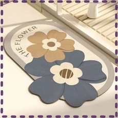 심플리프 물기순삭 미끄럼방지 규조토 발매트, 1개, 블루