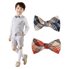 유아동 보타이 2P 남아 체크 나비넥타이 2개 1세트