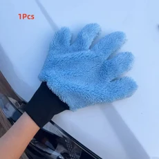 양면 플러시 세차 장갑을위한 페인트를 손상시키지 않고 자동차 포밍 청소를 5 개의 손가락 두꺼운, 01 D