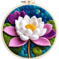 울 펠트 초보자용 꽃 페인팅 니들 키트 공예 공예품 펠팅, 1개