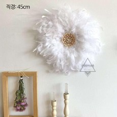 깃털 벽 장식 아트 인테리어 행잉레더스트랩 북유럽, E_45cm