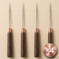 모래랩 다용도 프리미엄 장송곳 목재 손잡이 4p 1세트, 우드