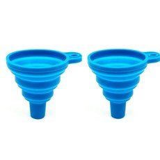2Pcs 다채로운 엔진 깔때기 자동차 범용 실리콘 액체 세탁기 가정용 접이식 오일 가솔린 변경, 04 Blue2Pcs