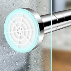 초강력 스텐 길이조절 무타공 커튼 압축봉, 실버