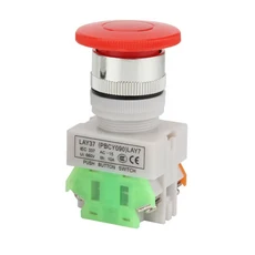 5pcs LAY37 11M 버섯 헤드 푸시 스위치 CNC 선반 산업 장비에 대한 자동 잠금 재설정, 01 Self lock, 01 1pcs, 02 Red