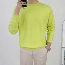 로코비전 부드러운 캐시미어 스판 니트 오버핏 비스코스 남자 스웨터