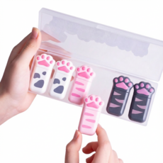 인노블 고양이 발바닥 수정테이프 6개+케이스, 혼합색상, 1개