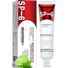 SP6 프로바이오틱스 미백 치약 울트라 에나멜 안전 강화 포뮬러 불소 무첨가 상쾌 입냄새 민트 향 구강 용 (1), 1