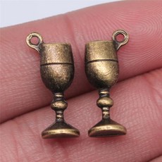 색 골동품 실버 색상 청동 도금 유리 컵 매력 잔 와인, 2. 앤티크 브론즈 도금, 1개