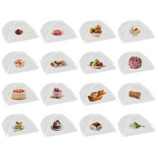 STARVAST 16팩 대형 메시 푸드 커버 43.2 x 43.2cm(17 x 17인치) 팝업 푸드 텐트 야외 피크닉 캠핑 및 바베큐용 재사용 가능한 접이식 푸드 네트, STARVAST 16팩 대형 메시 푸드 커버, 43.2