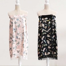 가운 목욕 골프 필수품 웨어 로브 장 슬립 샤워 후입는옷 용 나이트, 블랙, 1개