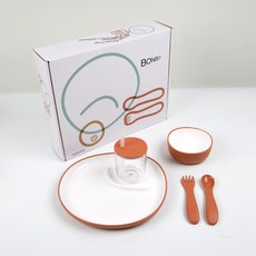 킨토 본보 유아용 첫 식기세트 실리콘 6p (패키지포함), 오렌지, 1개
