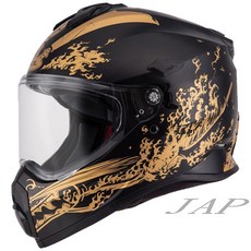 SOL SS-2P 織田信長 消光黑/金 越野帽 全罩式安全帽 雙D扣, 1個, XL