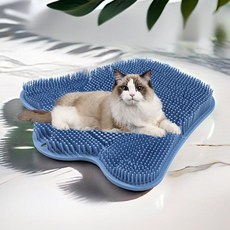 HANTAO 고양이빗 고양이그루밍 고양이털관리 셀프그루머 펫브러쉬 스크래쳐 대형 흡착식, 1개, 푸른색