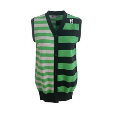 투솜 여성골프조끼 스트라이프 브이 조끼 여성골프웨어 니트골프조끼 라운딩룩 빅사이즈 신축성 베스트