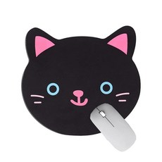 고양이 마우스패드 독특한 디자인 귀여운 고양이 귀 모양 24x21.5cm, 1개