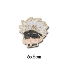 卡通刺繡補丁布貼，咒術回戰周邊五條悟貼畫，DIY手機平板裝飾貼，夏油杰布貼徽章, 1個, 五條悟（自粘）