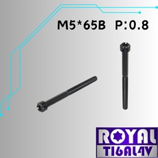 【瘋螺絲】ROYAL 鈦合金螺絲 M5*65B P:0.8 錐形螺絲, 1個, 帝王黑
