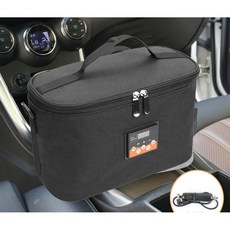 온열도시락가방 전기 보온 USB 온도조절 차량 가열 백, 블랙조절온도-12V차량용스퀘어가로세로30x15x16cm, 12V 30x15x16cm 블랙(온도조절)