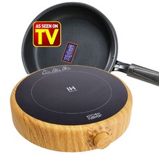 TV 라이브 홈쇼핑방송중 (유선) 키친플라워 1구 우드 원형 인덕션 + 프라이팬 증정