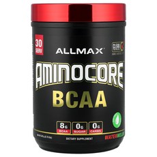 ALLMAX 올맥스 아미노코어 BCAA 워터멜론 345g 파우더 건강보조식품 영양제, ALLMAX 올맥스 아미노코어 BCAA 워터멜론 345, 1개